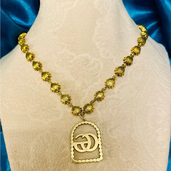 COPY- Gorgeous antiqued authentic Gucci multi Crystal Link GG crystal F… - Picture 3 of 5